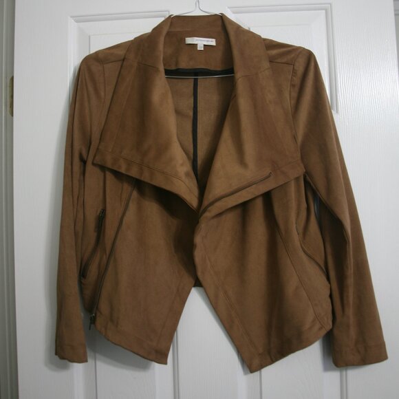 Lavender Brown Faux Suede Jacket, Size M, Brown - Picture 1 of 3